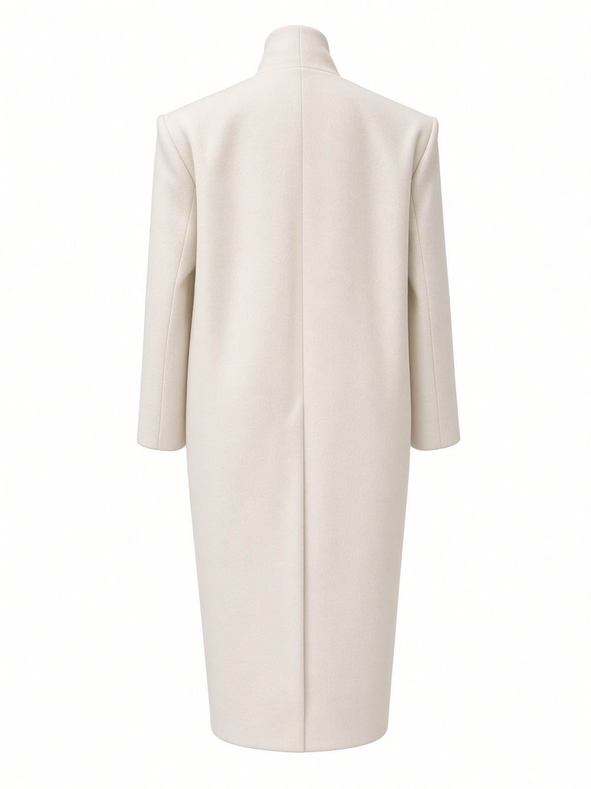 EMBROIDERED WHITE WOOL COAT