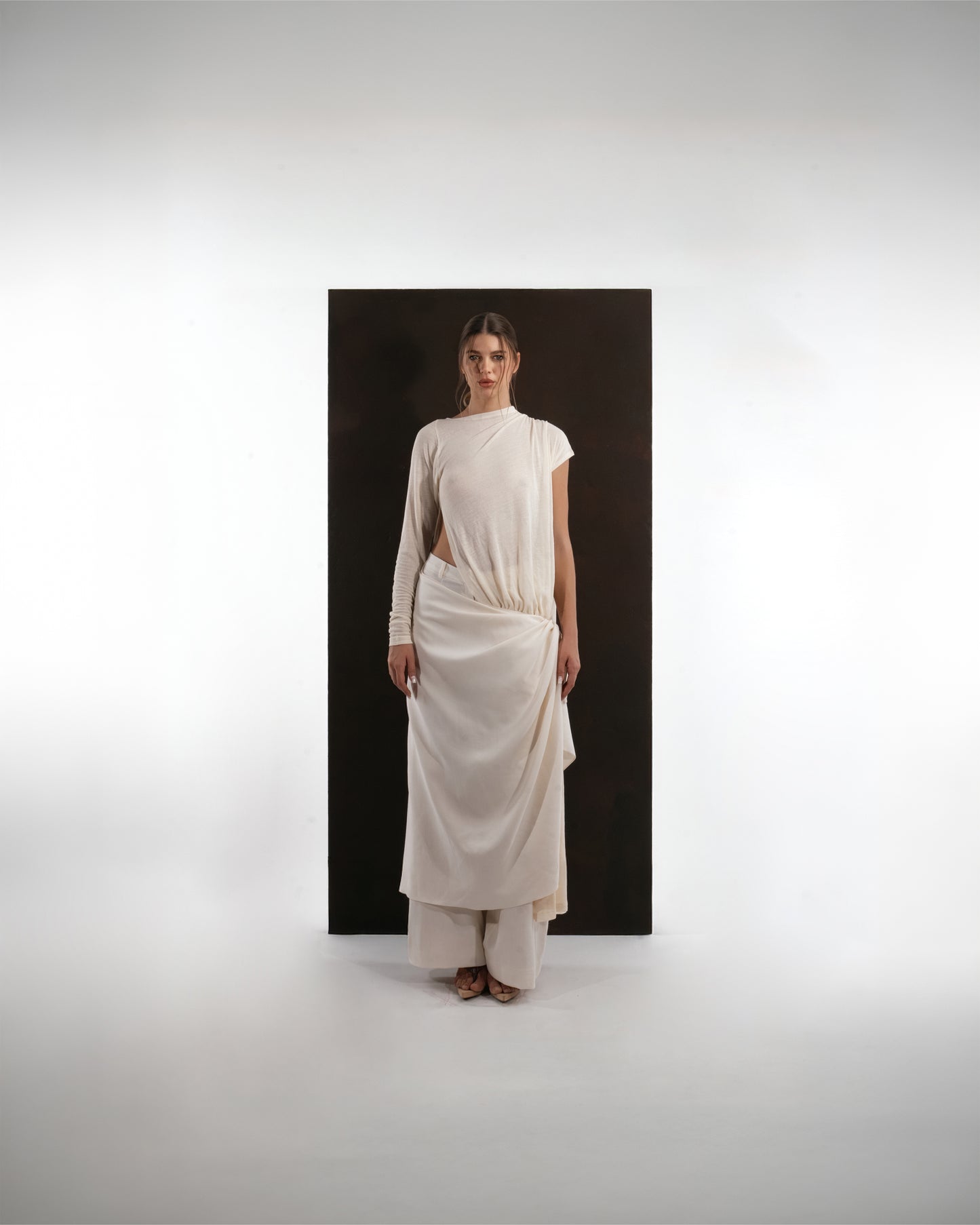 DRAPED ASYMMETRIC WOOL SET