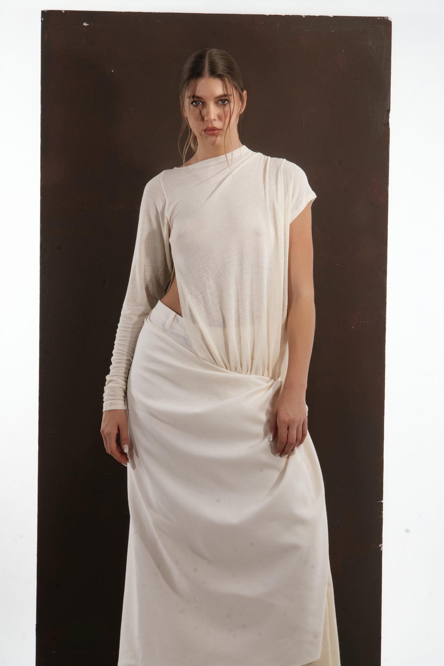 DRAPED ASYMMETRIC WOOL SET