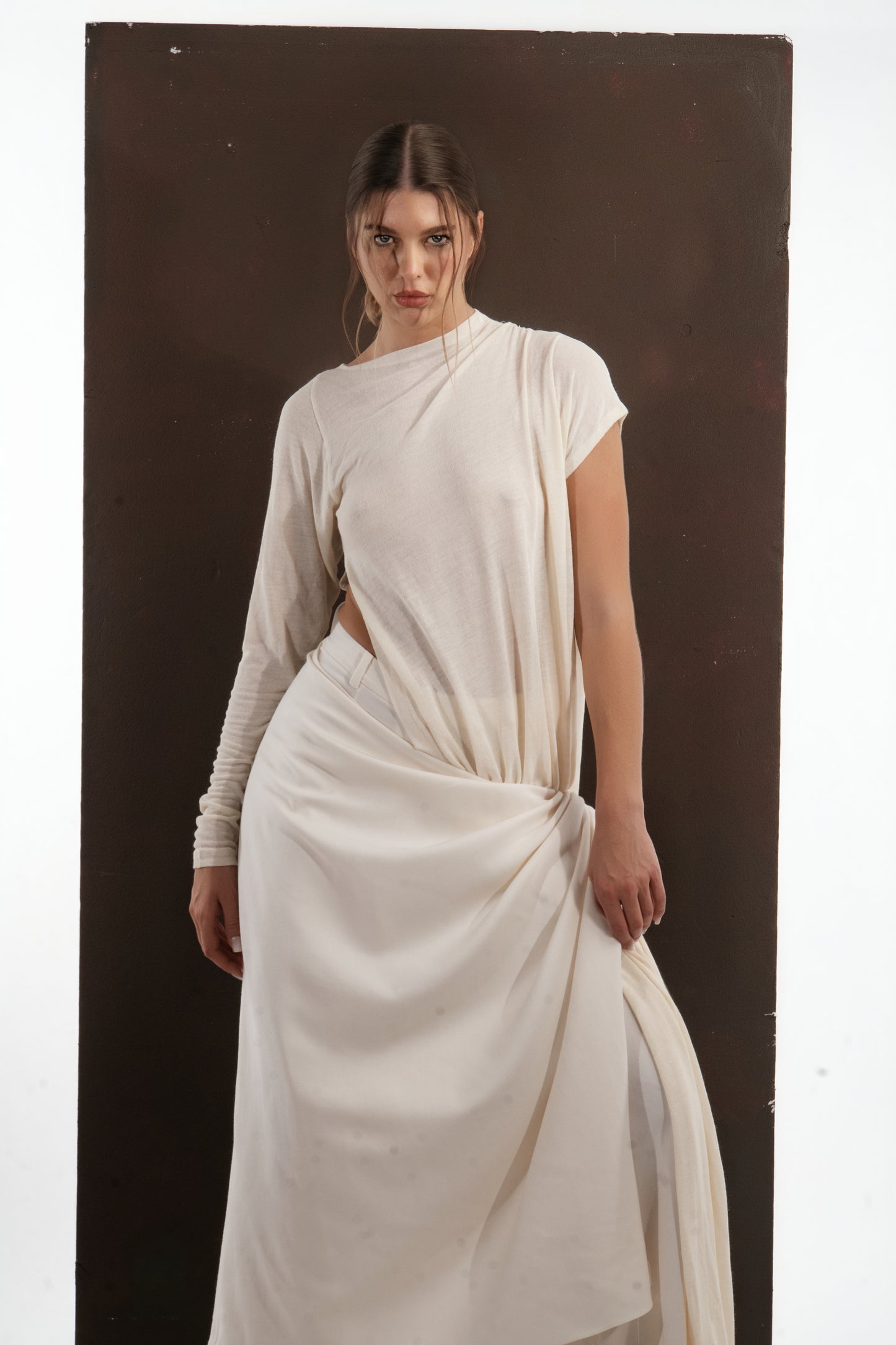 DRAPED ASYMMETRIC WOOL SET