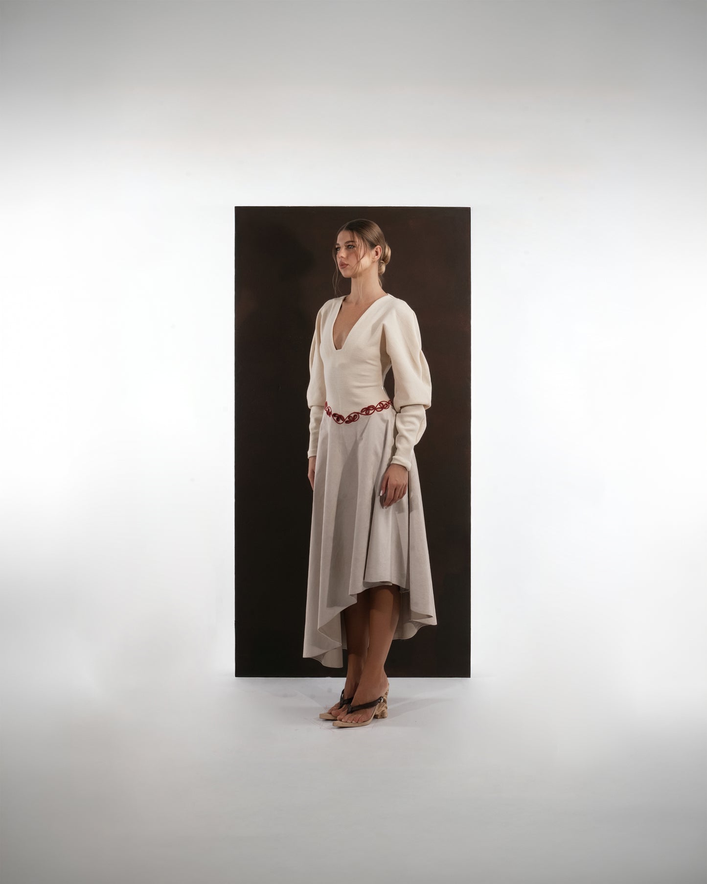 ASYMMETRICAL GRACE WOOL DRESS