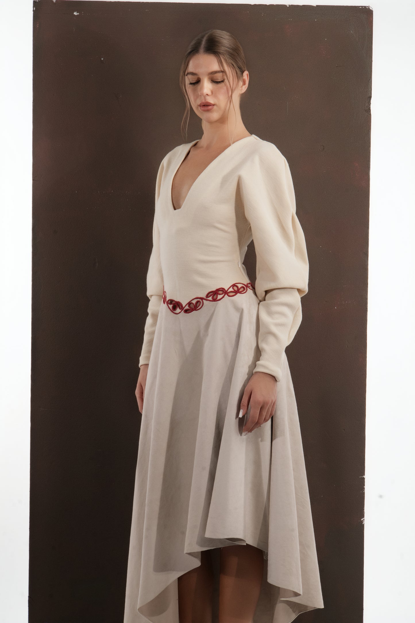 ASYMMETRICAL GRACE WOOL DRESS