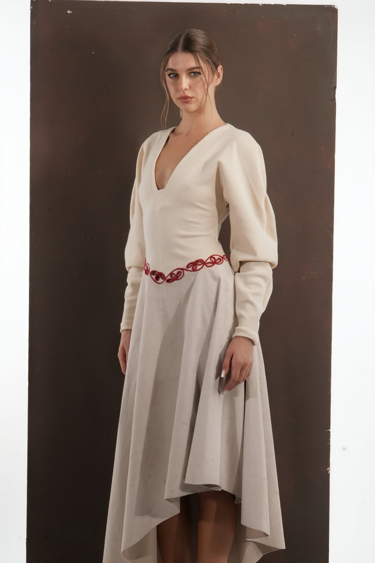 ASYMMETRICAL GRACE WOOL DRESS