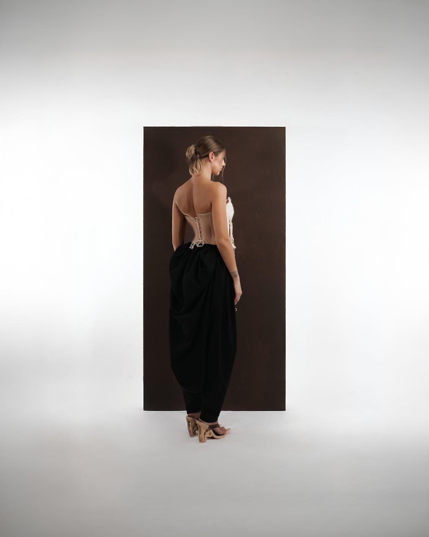NOIR DRAPED TROUSERS