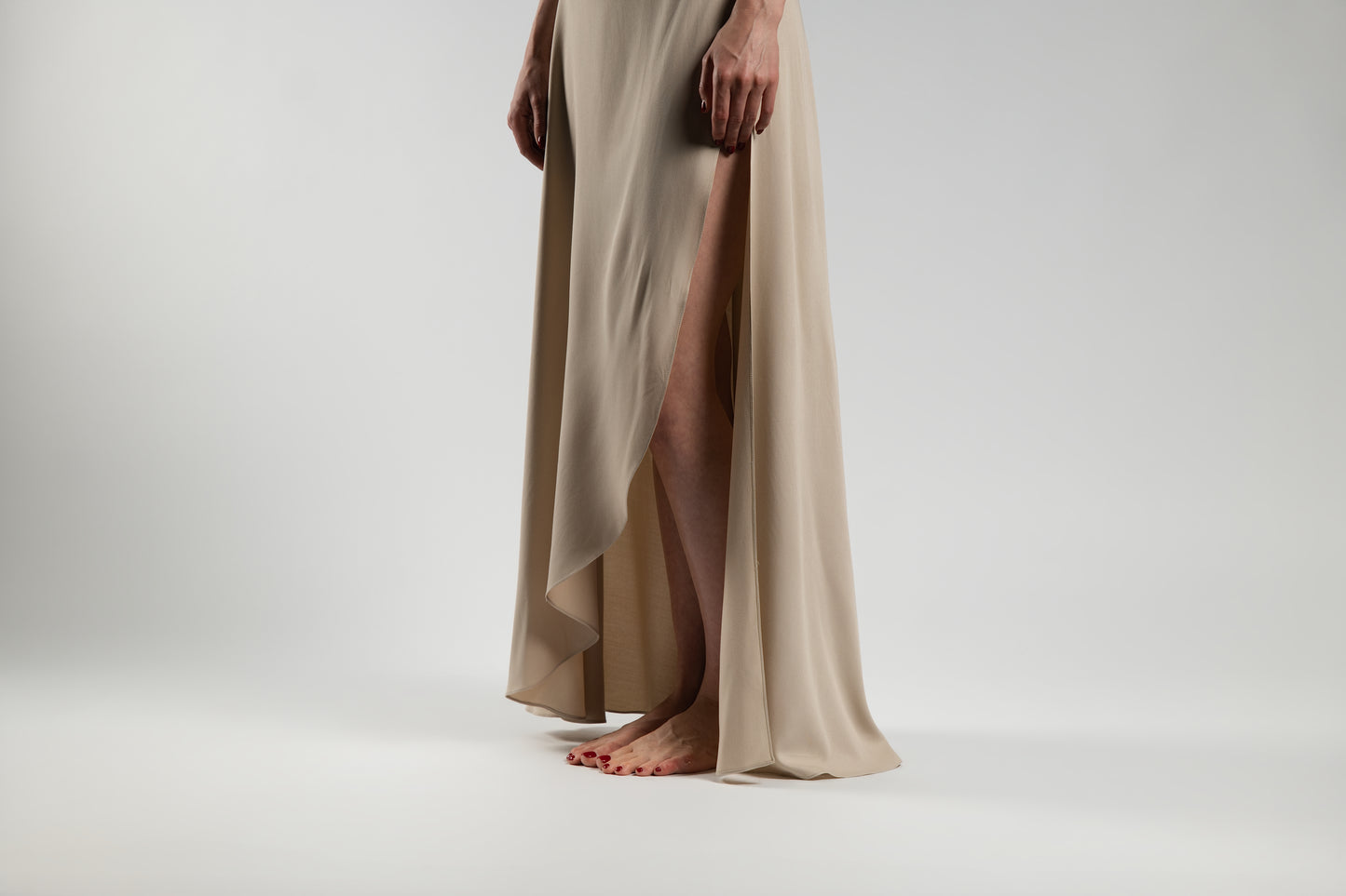 Beige Cotton-Twill Dress