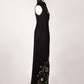 Hand-Embroidered Black Wrap Dress
