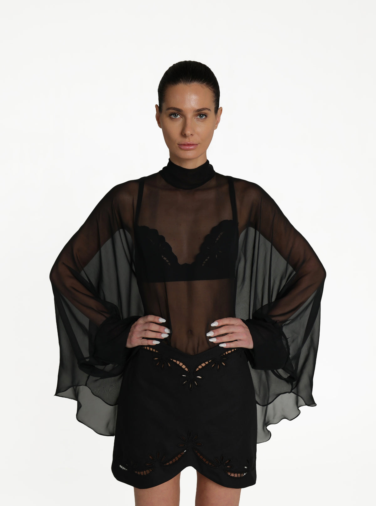 BLACK SILK OVERLAY