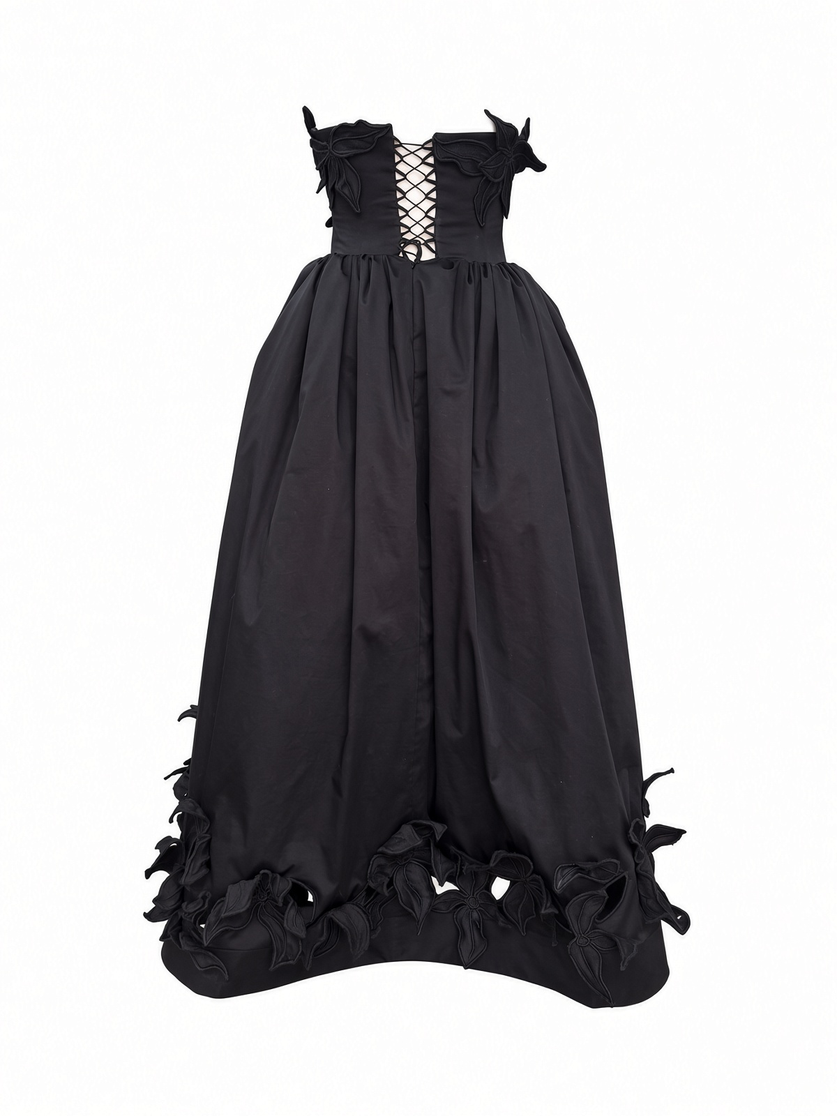 CORSET DRESS WITH 3D FLORALS