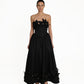 CORSET DRESS WITH 3D FLORALS