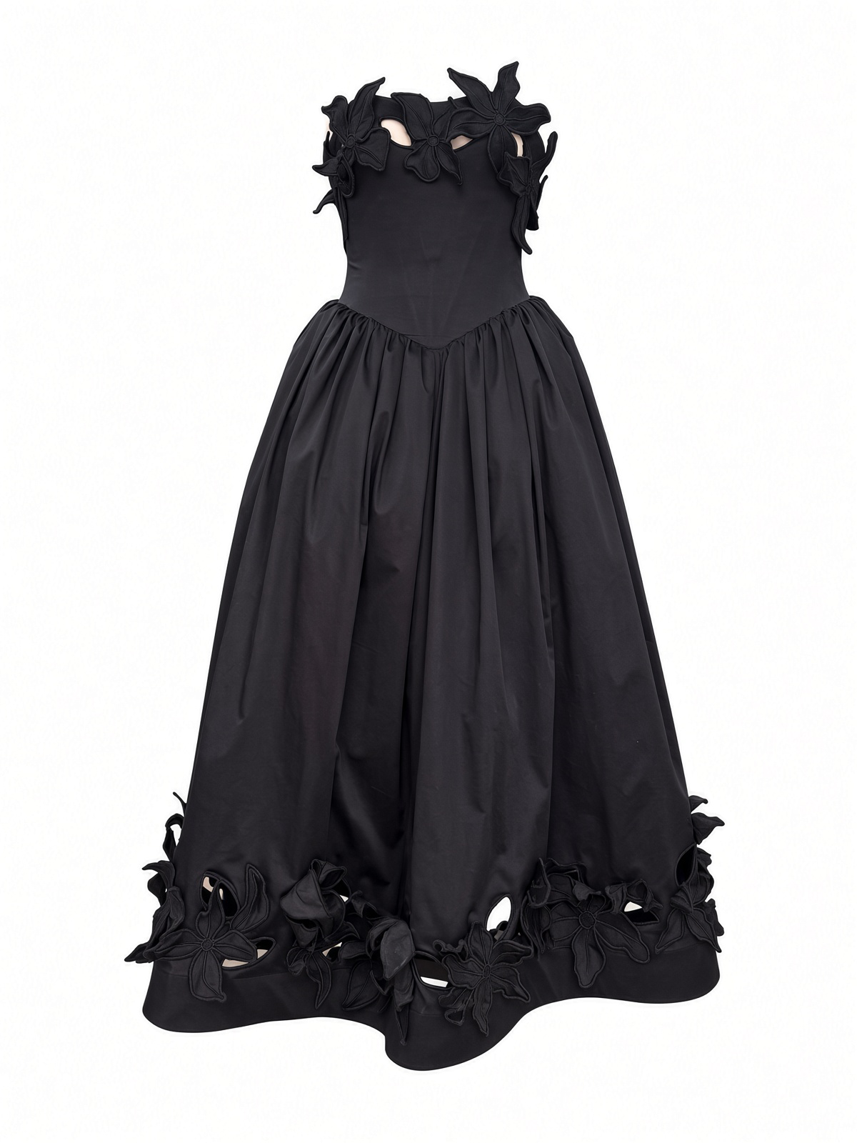 CORSET DRESS WITH 3D FLORALS