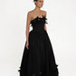 CORSET DRESS WITH 3D FLORALS