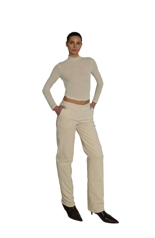 COTTON VELVET TROUSERS