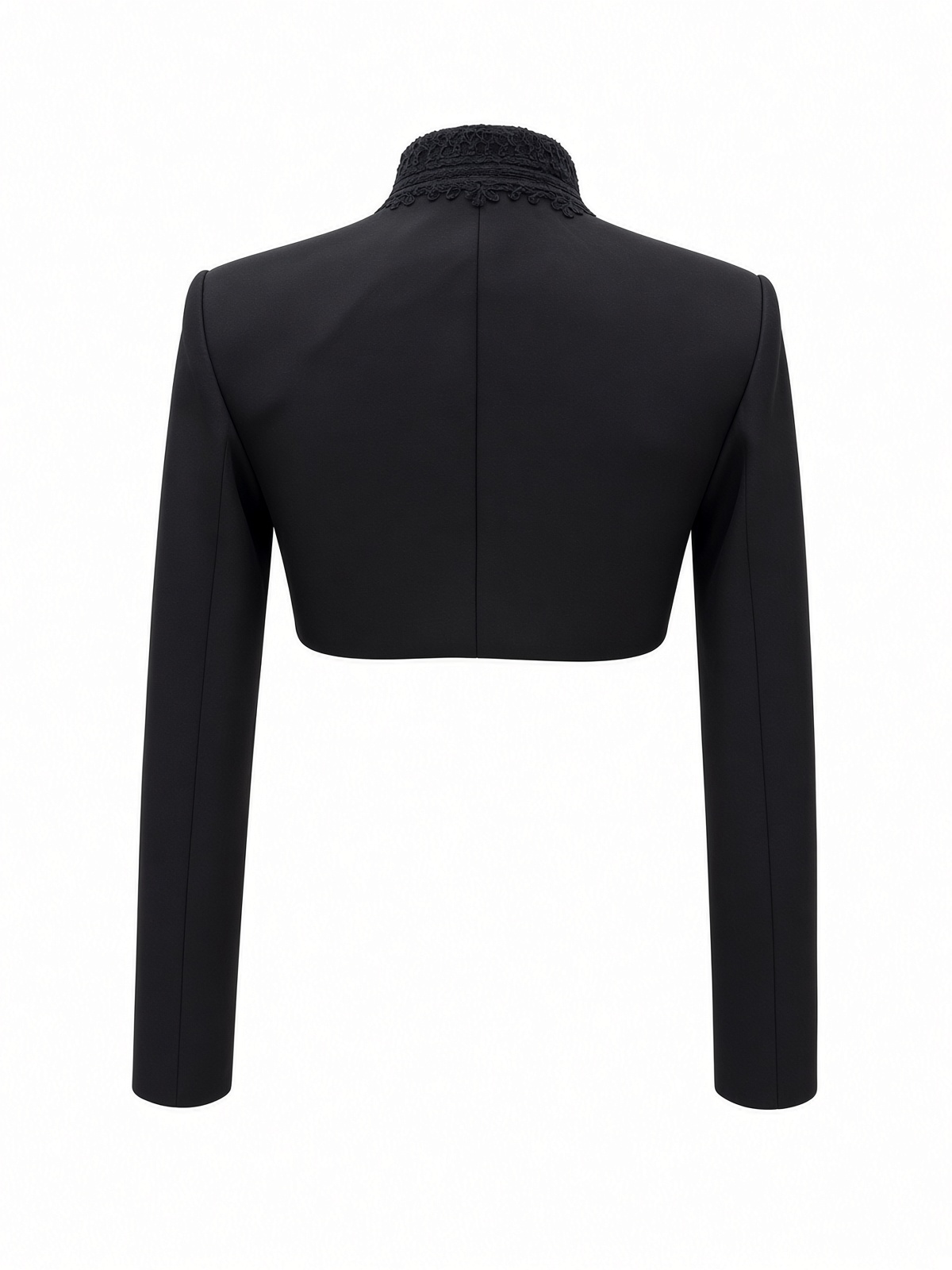 CROPPED JACKET WITH WOOL DETAILING