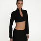 CROPPED JACKET WITH WOOL DETAILING