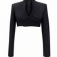 CROPPED JACKET WITH WOOL DETAILING