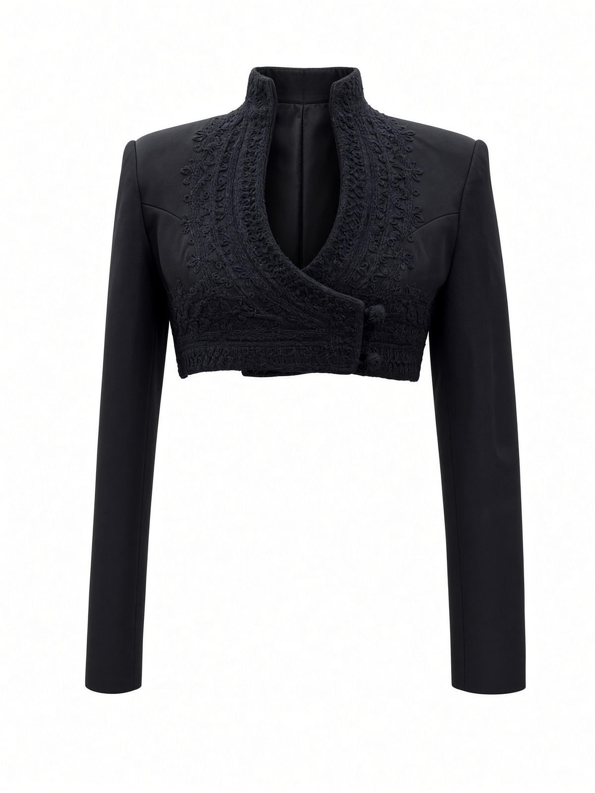 CROPPED JACKET WITH WOOL DETAILING