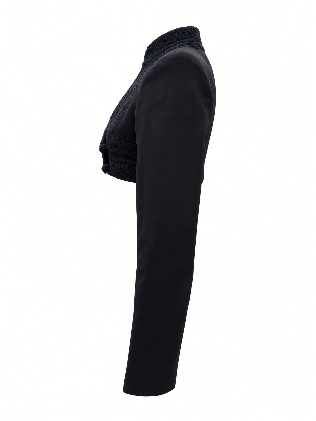 CROPPED JACKET WITH WOOL DETAILING
