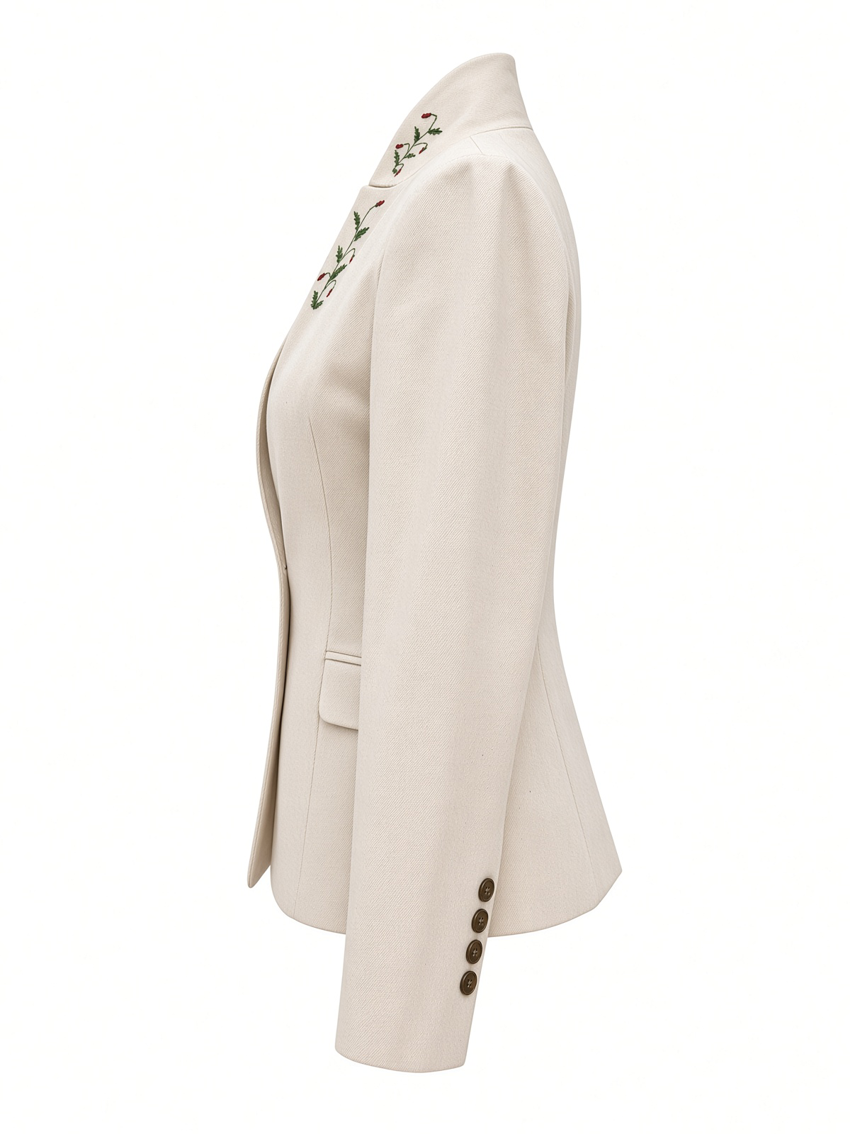 EMBROIDERED CREAM DENIM JACKET