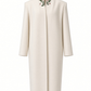 EMBROIDERED WHITE WOOL COAT