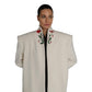 EMBROIDERED WHITE WOOL COAT