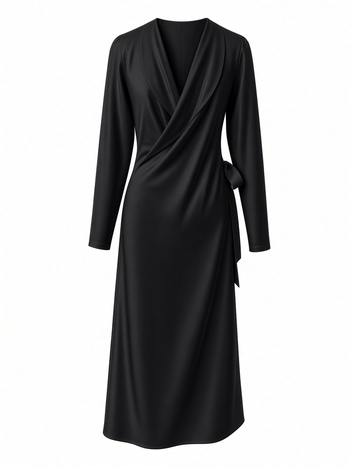 FINE WOOL DRESS WITH BACK COLLAR — WHITE & BLACK