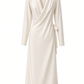 FINE WOOL DRESS WITH BACK COLLAR — WHITE & BLACK