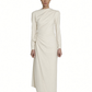 FINE WOOL DRESS WITH BACK COLLAR — WHITE & BLACK