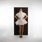 IVORY RIBBED FLARE DRESS