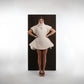 IVORY RIBBED FLARE DRESS