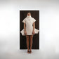 IVORY RIBBED FLARE DRESS