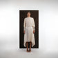 IVORY OPEN-BACK DRAPE DRESS