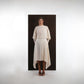 IVORY OPEN-BACK DRAPE DRESS