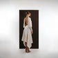 IVORY OPEN-BACK DRAPE DRESS