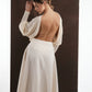 IVORY OPEN-BACK DRAPE DRESS