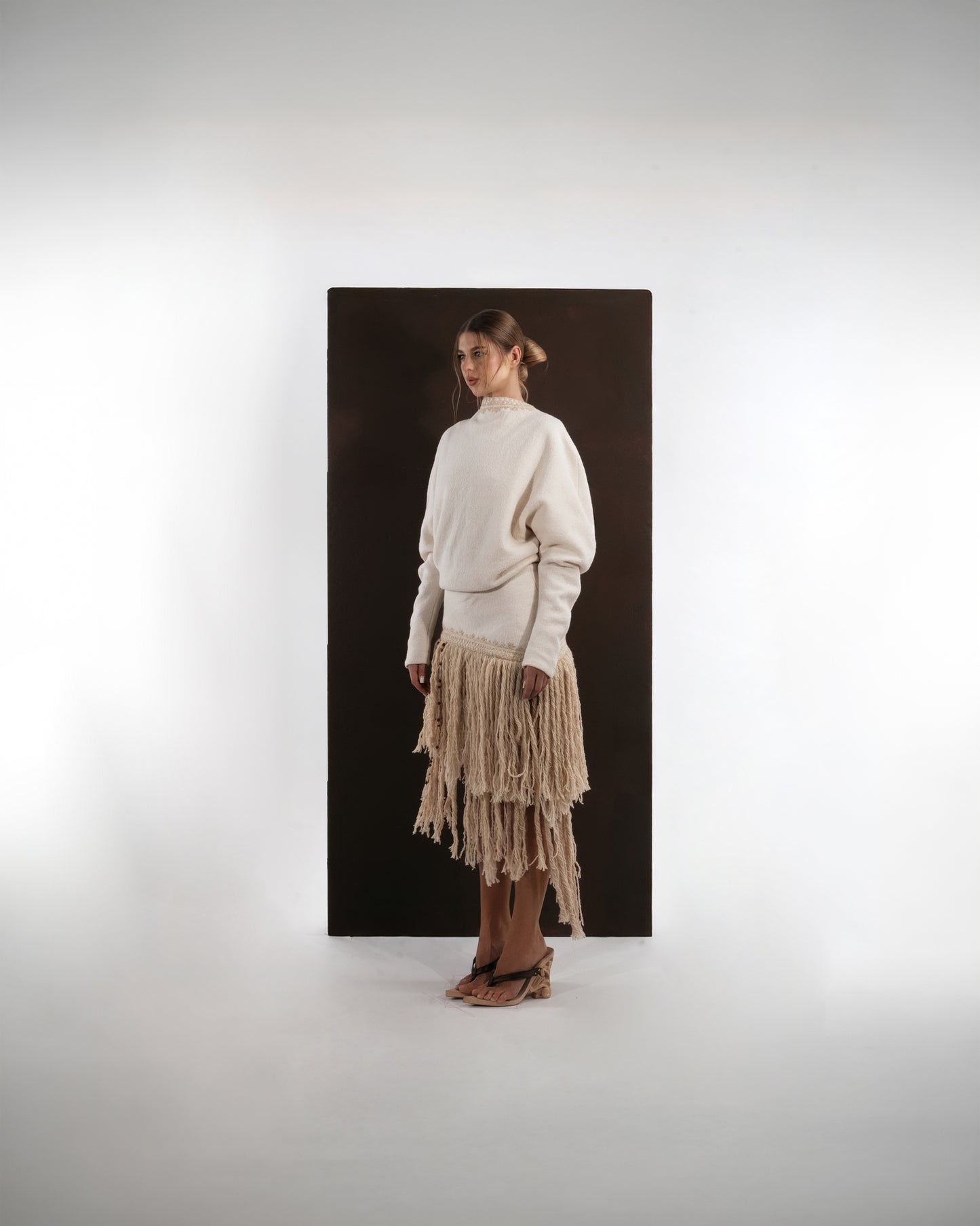FRINGE WOOL DRESS