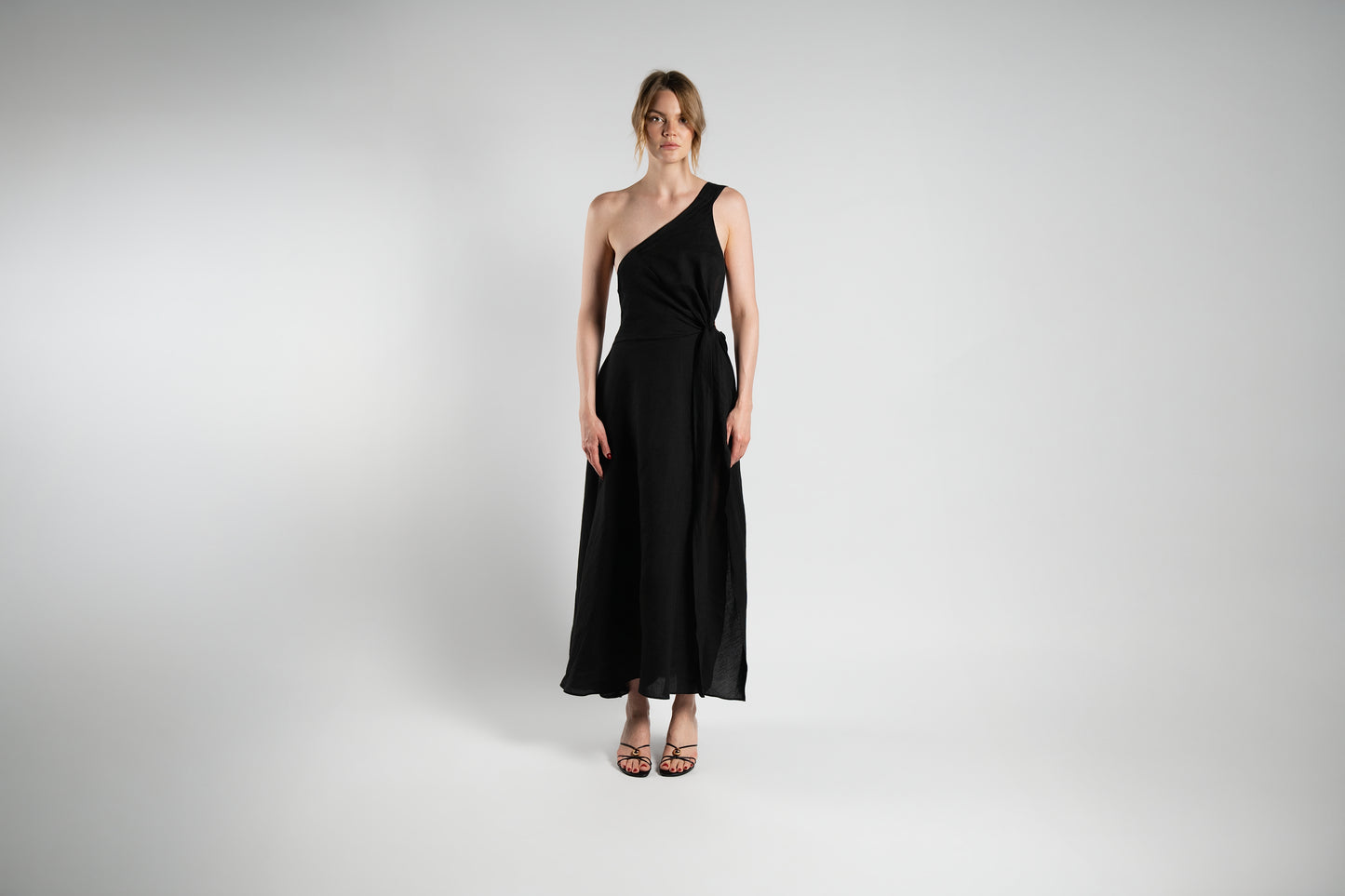 XS Black Linen Dress