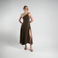 Brown Cotton-Twill Dress