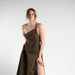 Brown Cotton-Twill Dress