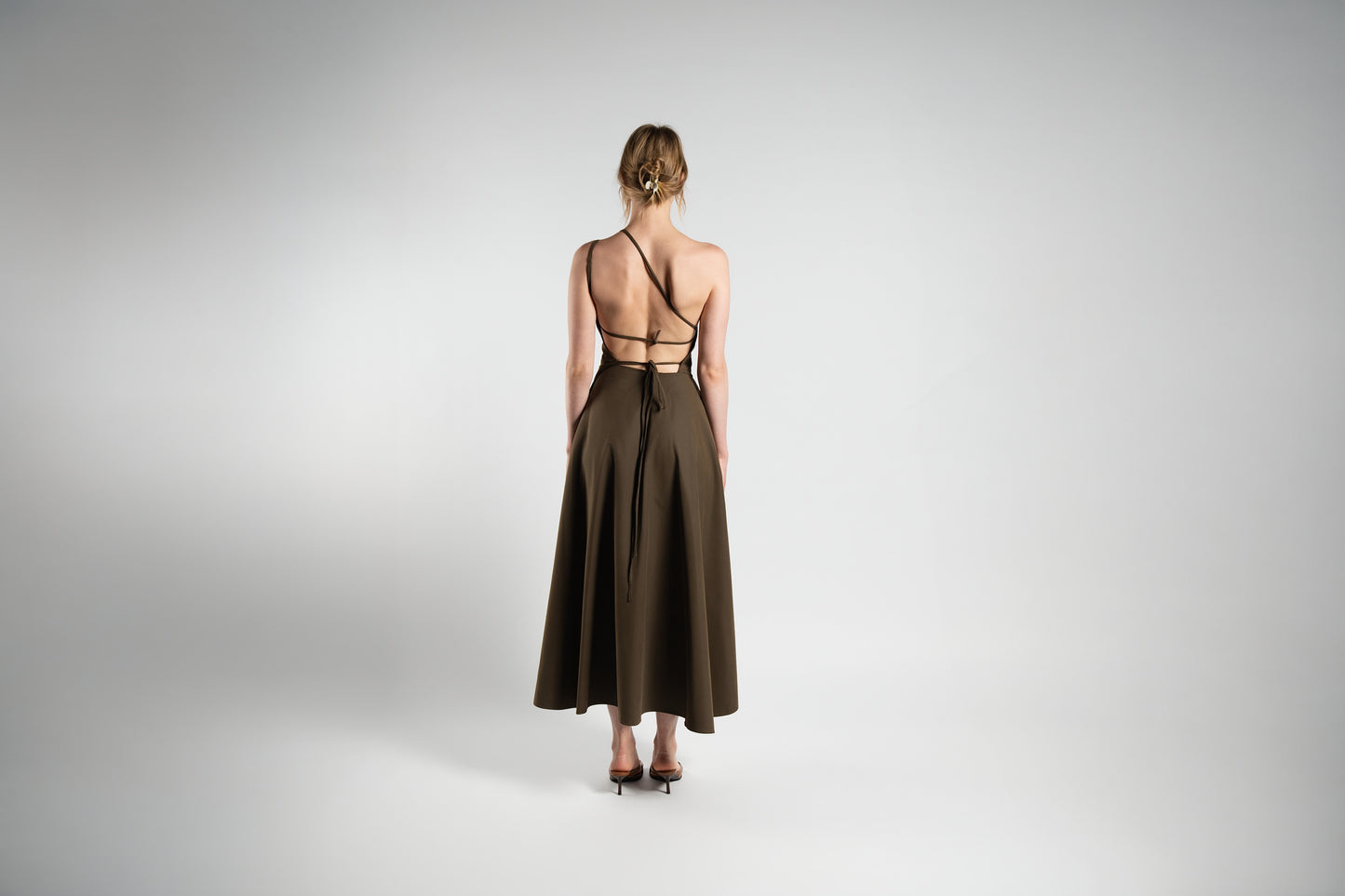 Brown Cotton-Twill Dress