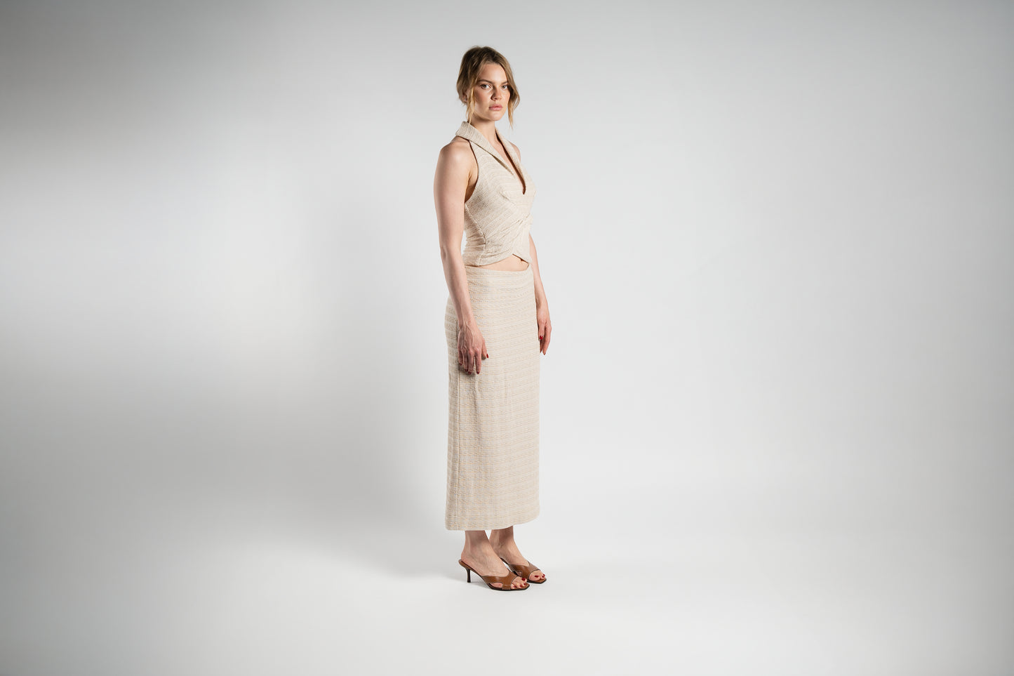 Knitted Skirt and Vest Set