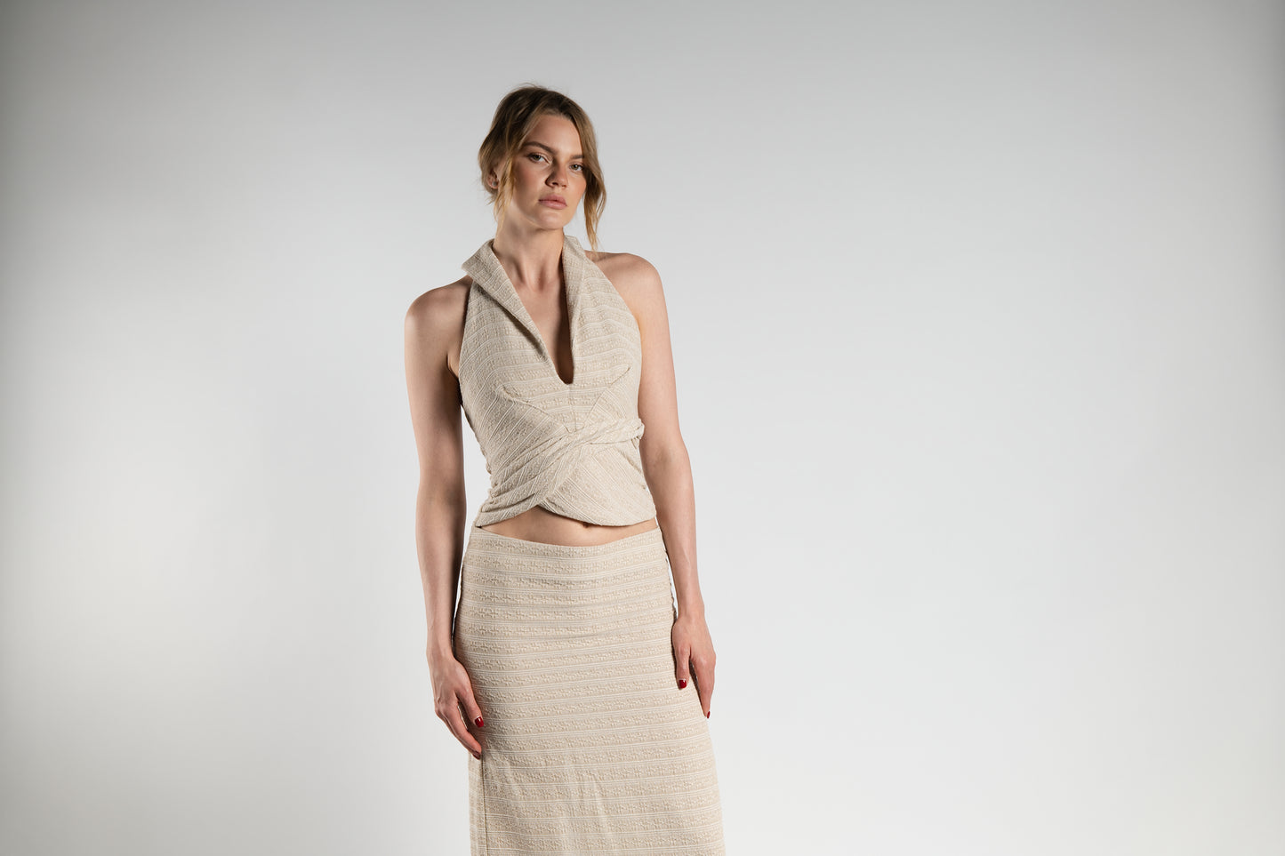 Knitted Skirt and Vest Set