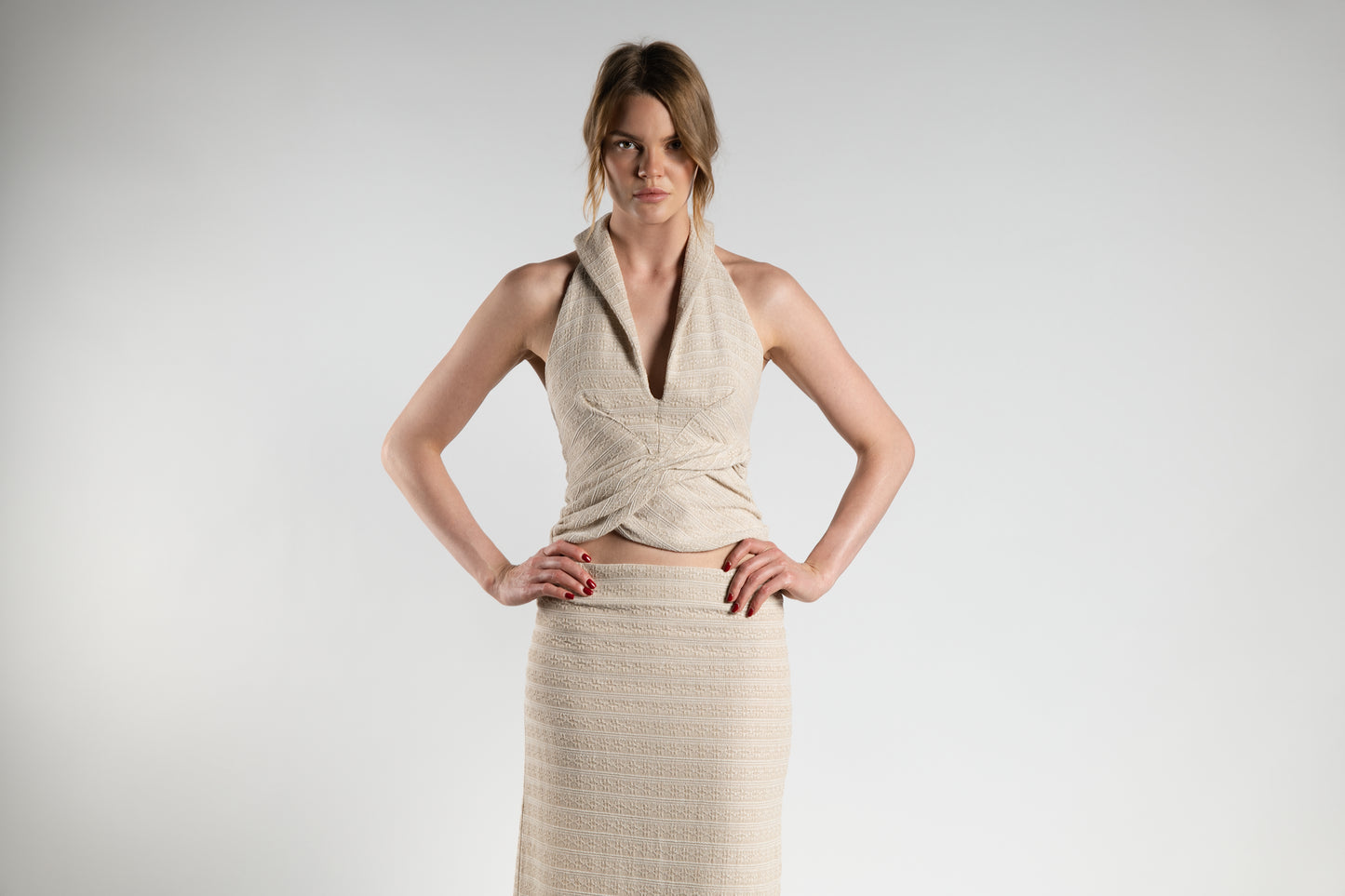Knitted Skirt and Vest Set