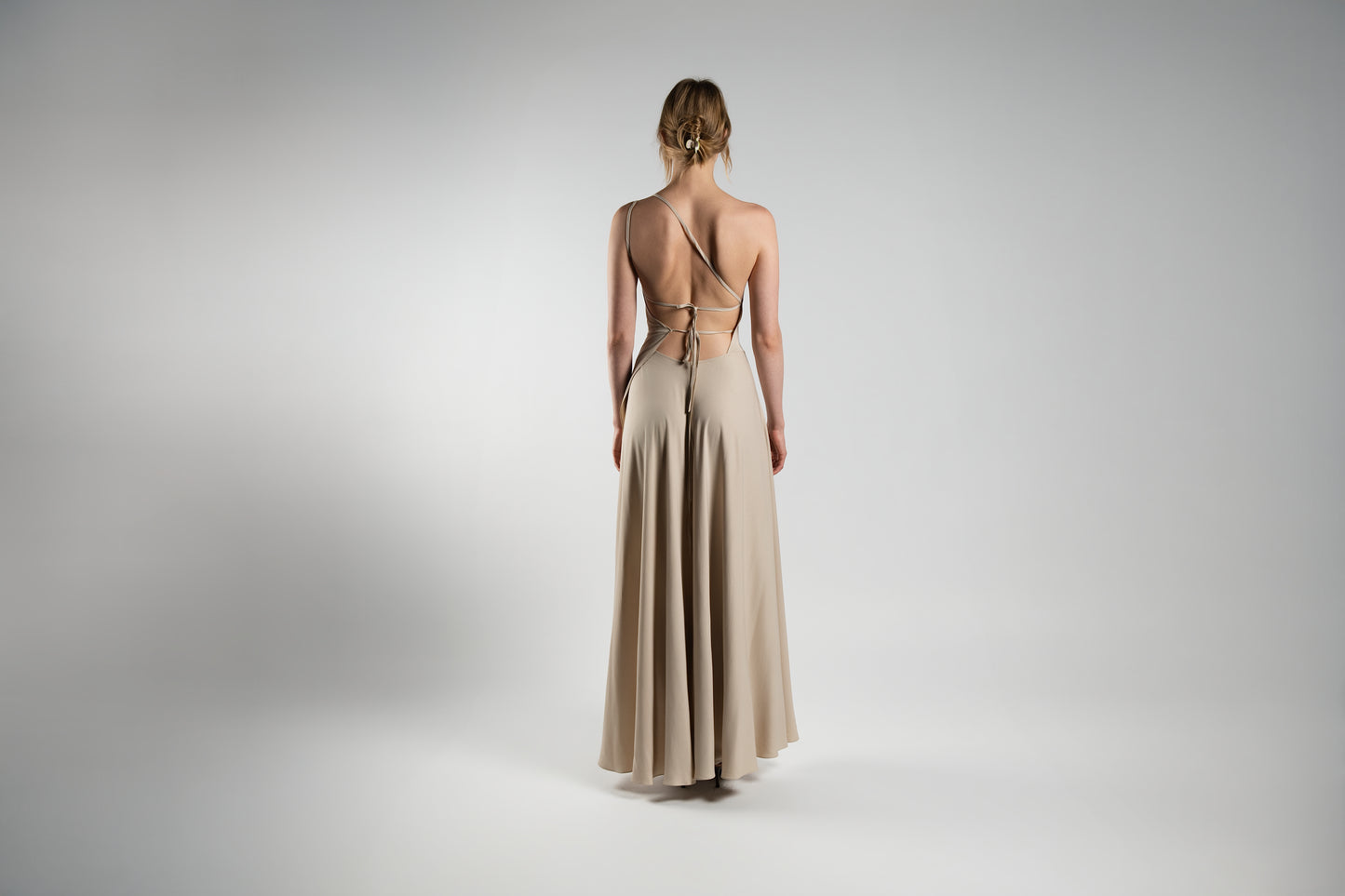 Beige Cotton-Twill Dress