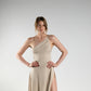 Beige Cotton-Twill Dress