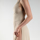 Beige Cotton-Twill Dress