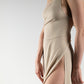 Beige Cotton-Twill Dress
