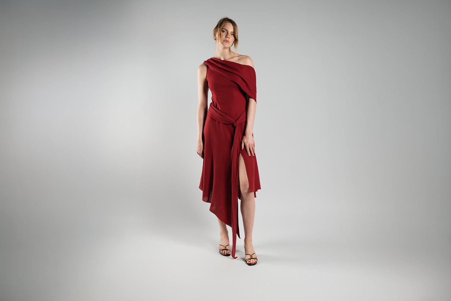 Red Linen Dress