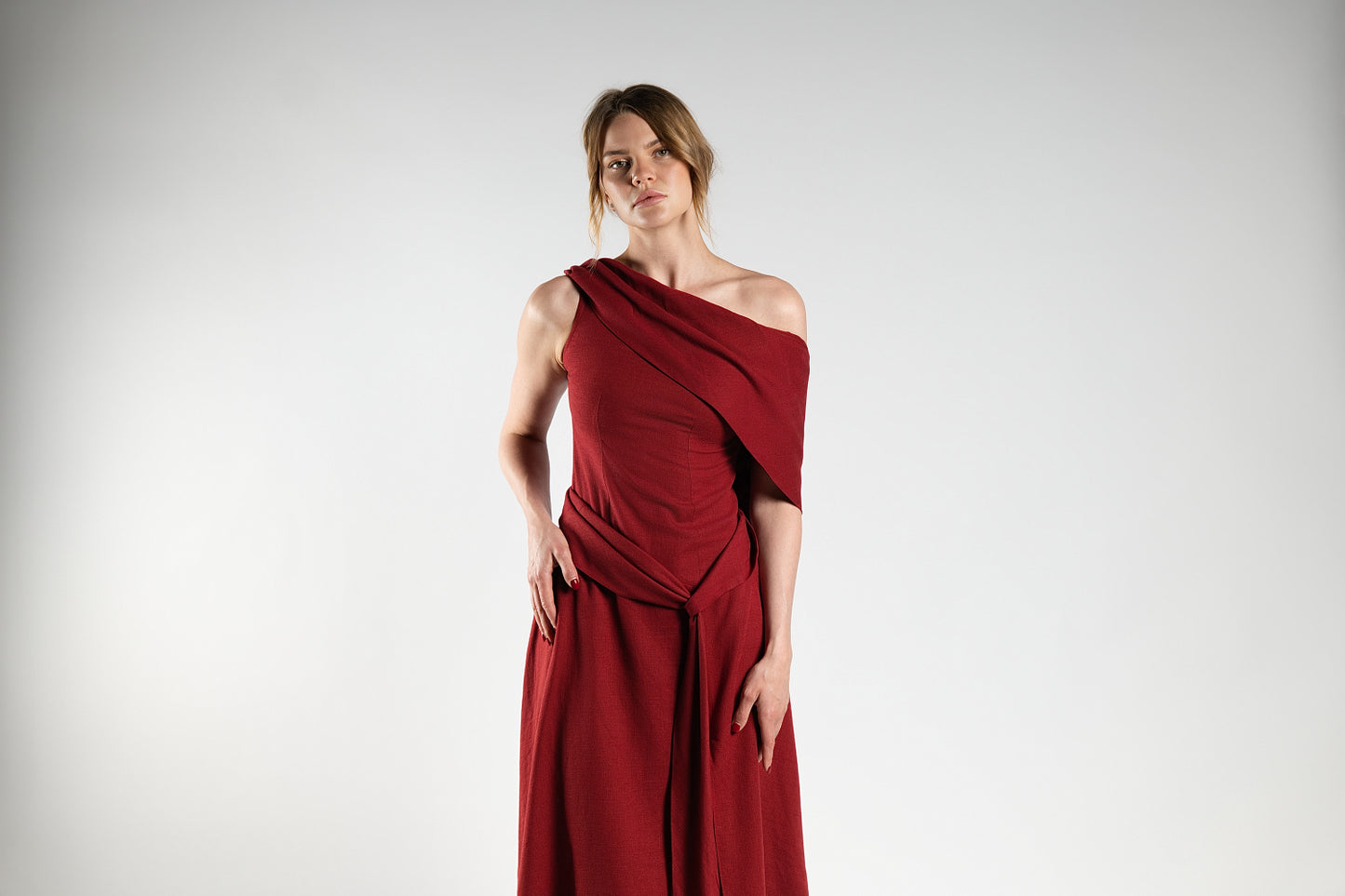 Red Linen Dress