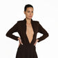 PLEATED CHOCOLATE WOOL DRESS