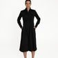 PLEATED POPLIN DRESS — WHITE & BLACK